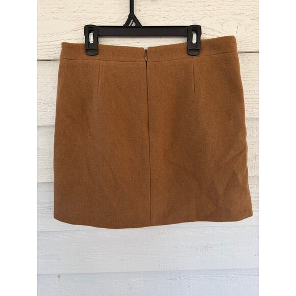 J.Crew Mercantile Camel Ruffle Mini Skirt Womens Size 4 Wool Blend Fall Winter - Picture 7 of 7